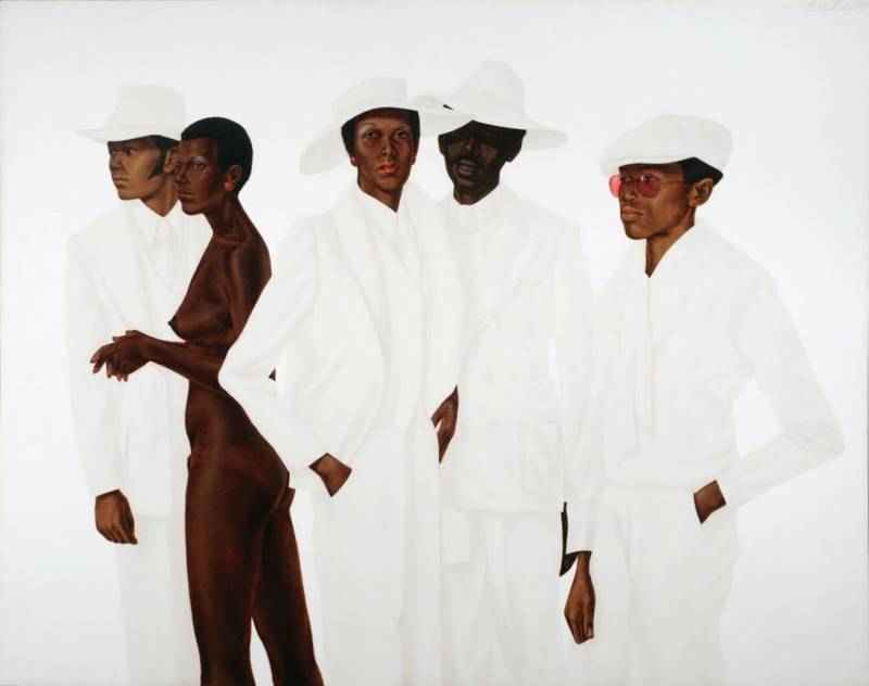 Barkley L. Hendricks, "What's Going On", 1974, oil, acrylic, and magna on cotton canvas.
