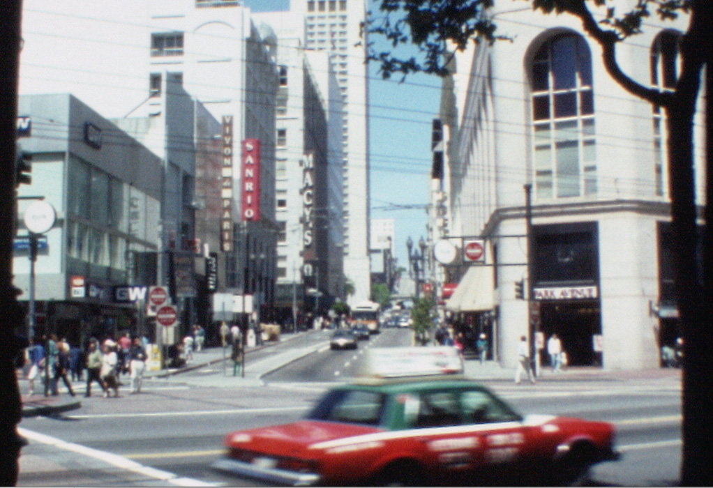 The corner of Market and Stockton in 1992.