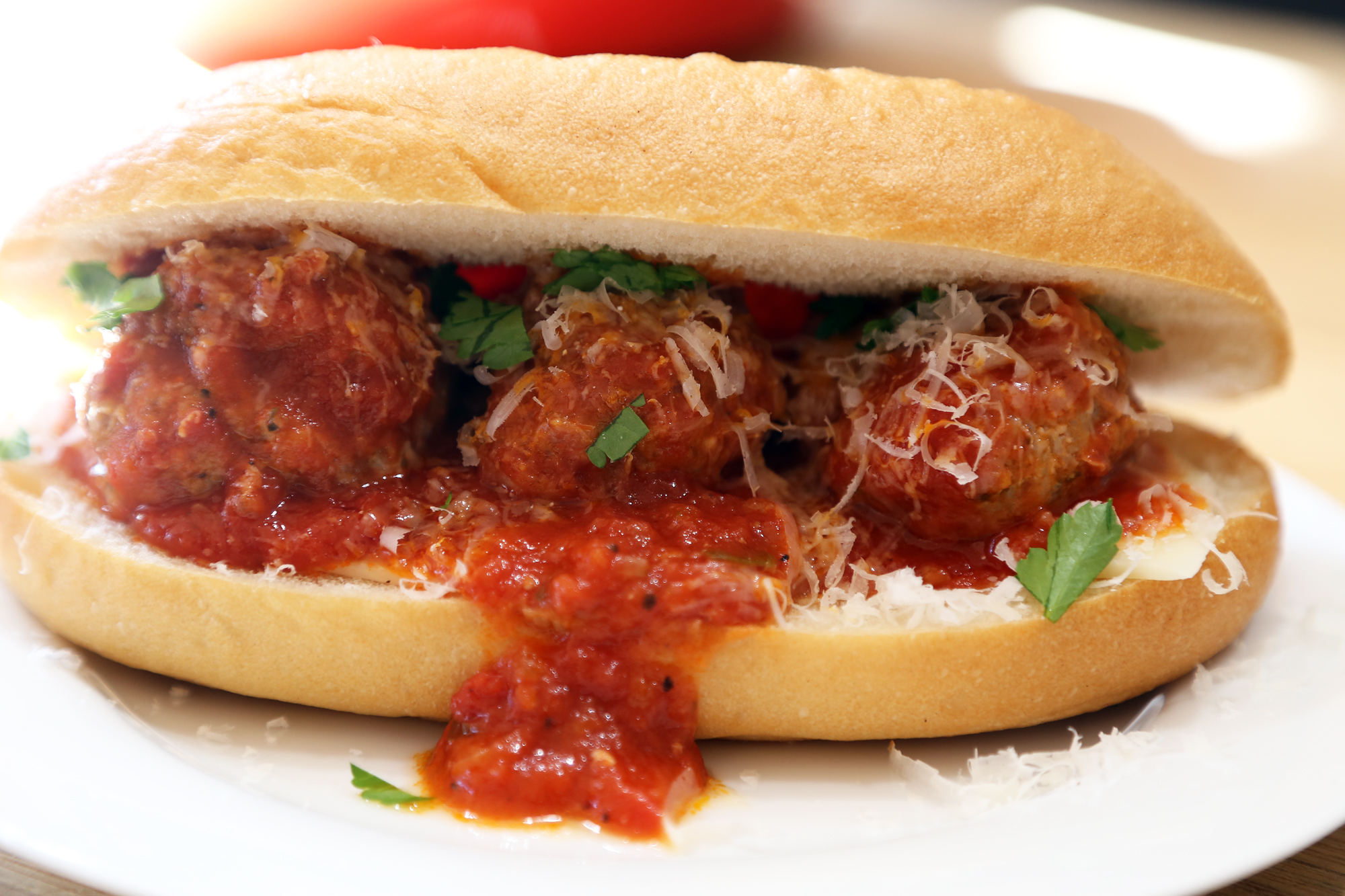 Homemade Meatball Sandwiches with Provolone