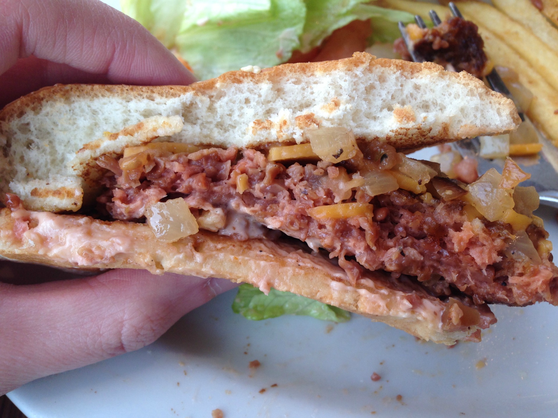 Despite claims, the Beyond Burger didn't bleed.