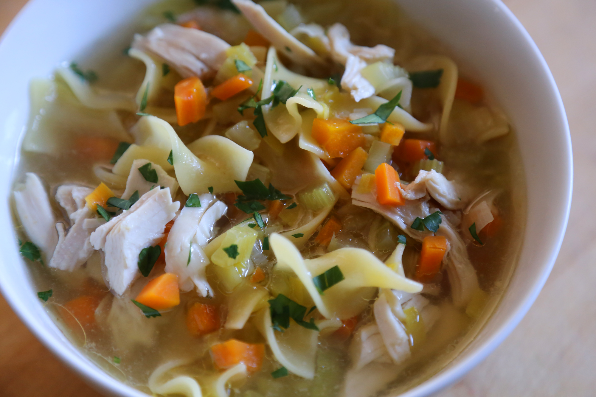 Use the stock to make homemade Chicken Noodle Soup.