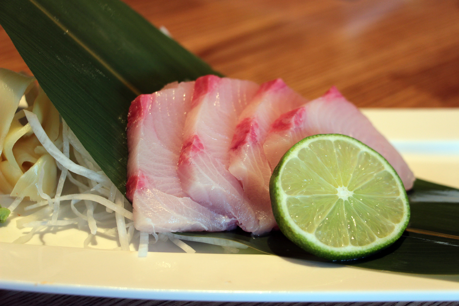 Hamachi (Yellowtail) sashimi. 