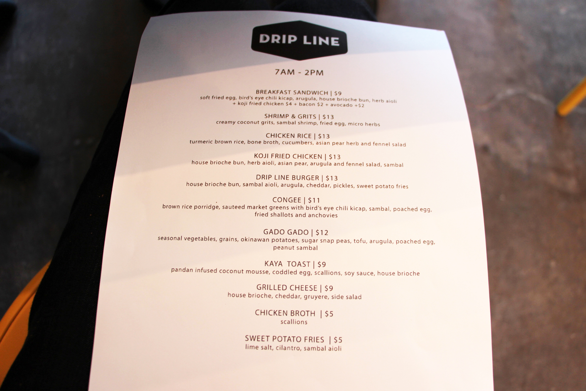 The Drip Line menu.
