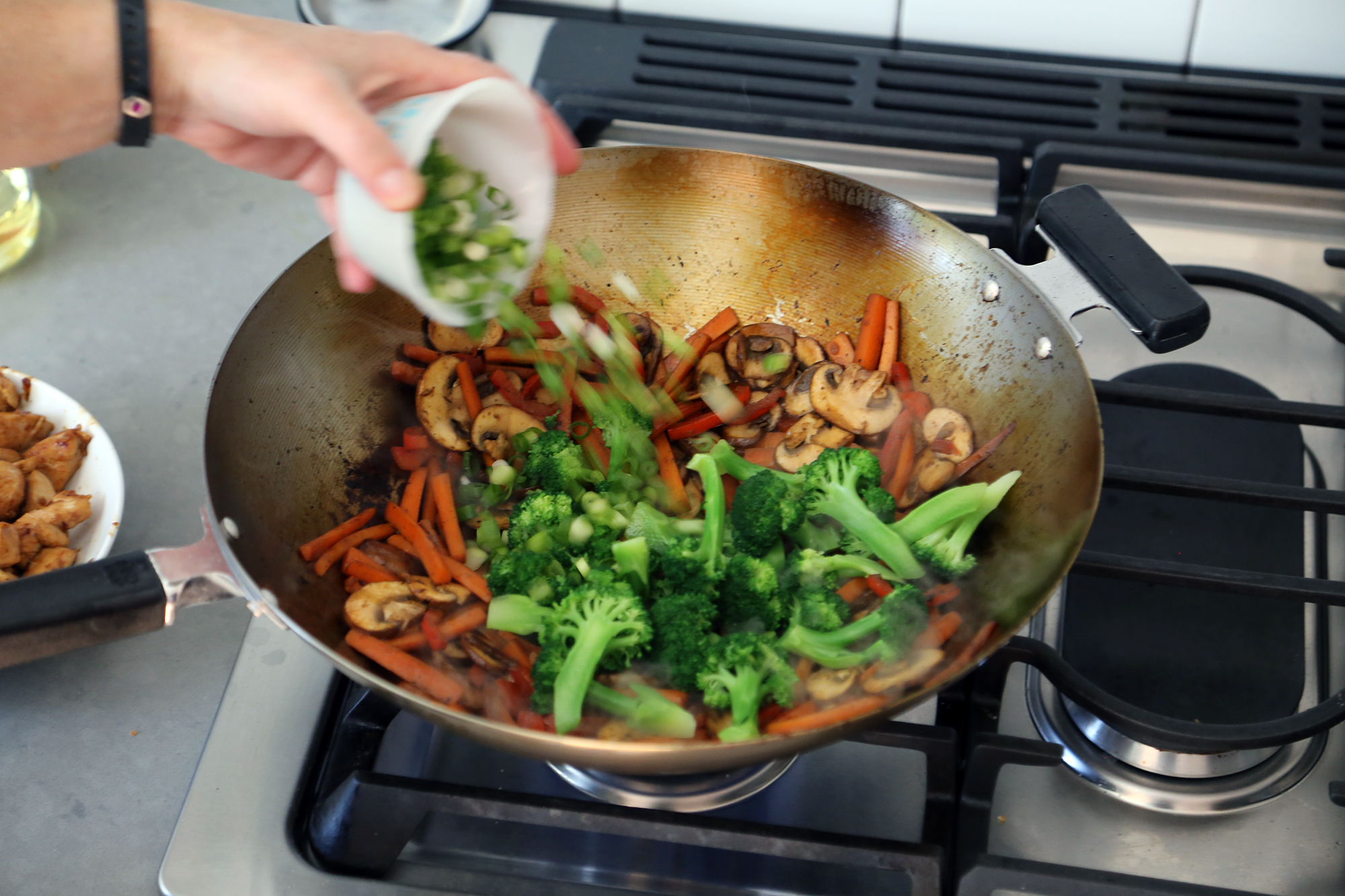 Add the broccoli and green onions and cook until the vegetables are all tender, about 3 minutes.