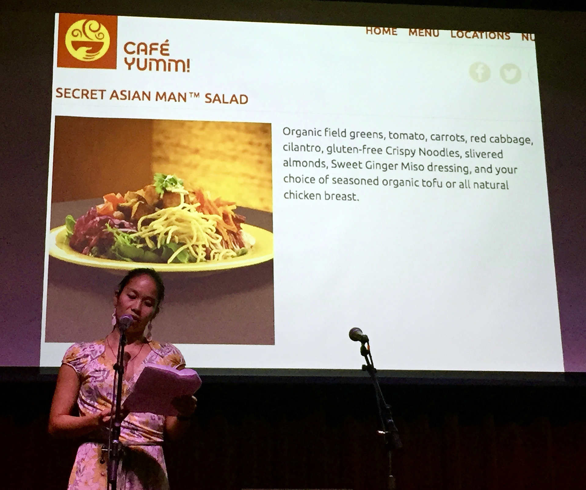 Bonnie Tsui showed some of the offensive names used for the supposedly "Asian salad" that is a mainstay on restaurant menus all over the country.