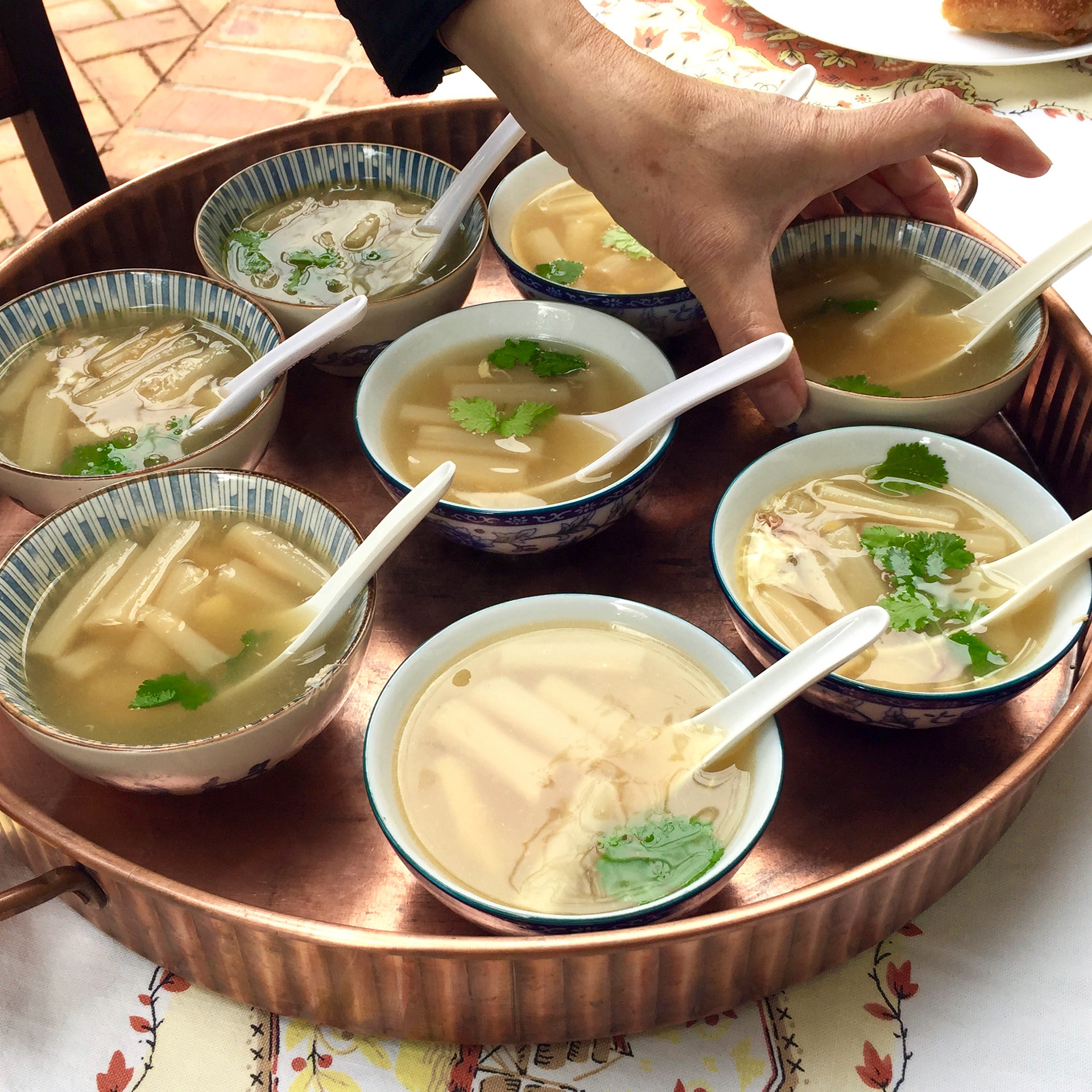 Crab and asparagus soup, a traditional dish for Vietnamese weddings.