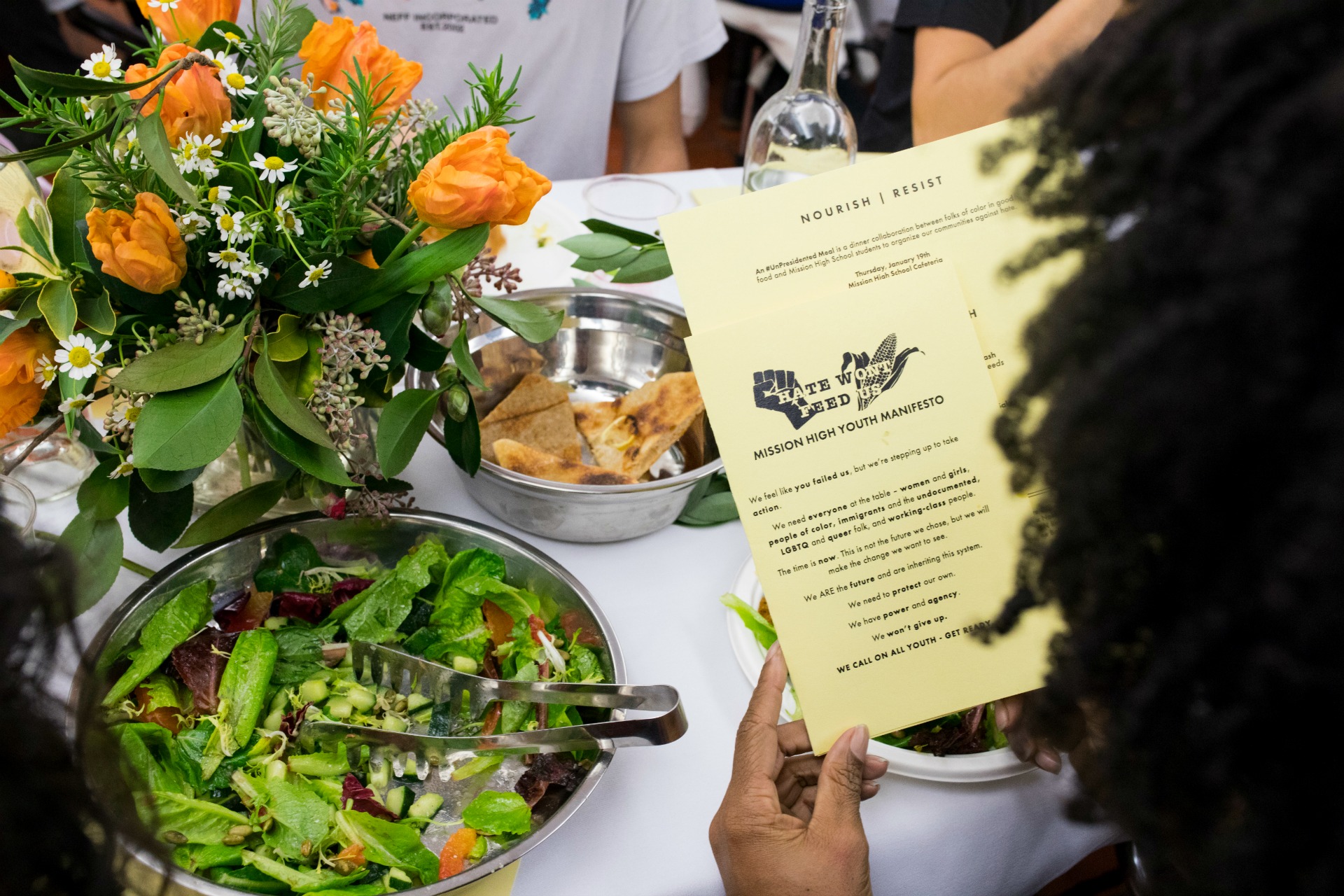 Nourish|Resist's first event, "An Unpresidented Meal," combined political organizing and a delicious meal.