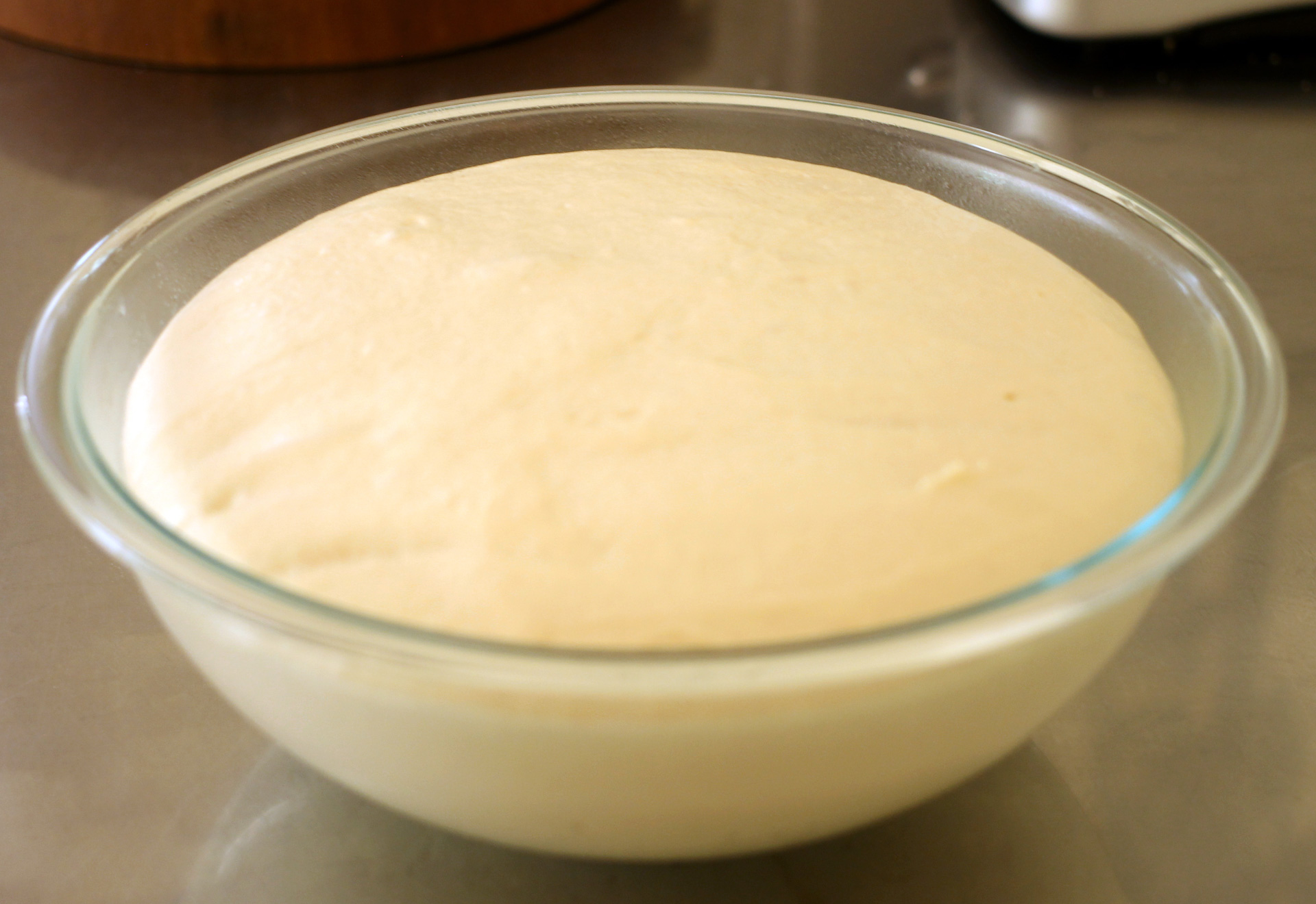 The dough should double in size in about an hour.