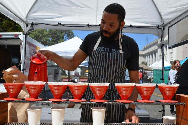 Pour-overs at the farmers market.
