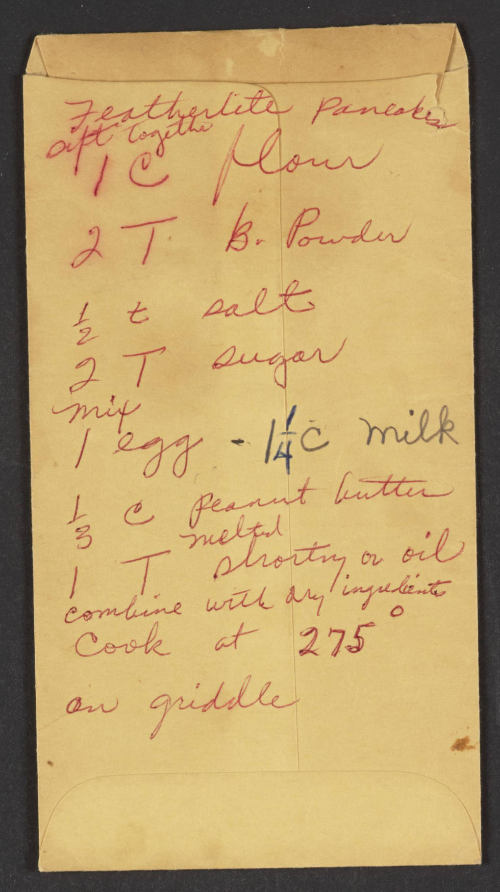 Rosa Parks' "Featherlite Pancakes" recipe calls for peanut butter.