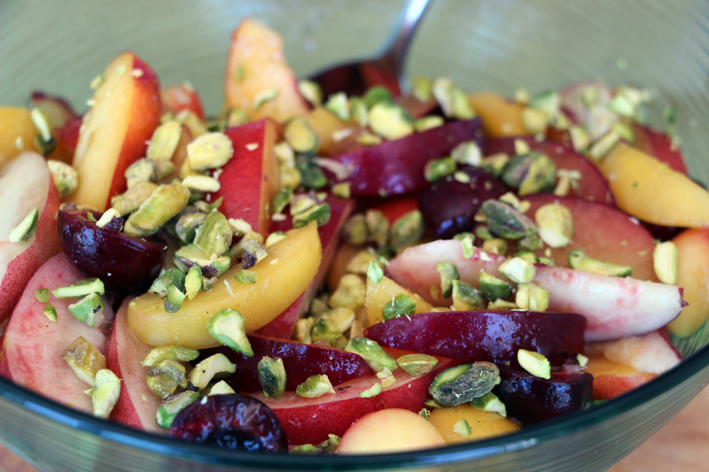 A Bounty of Summer Stone Fruit in a Salad