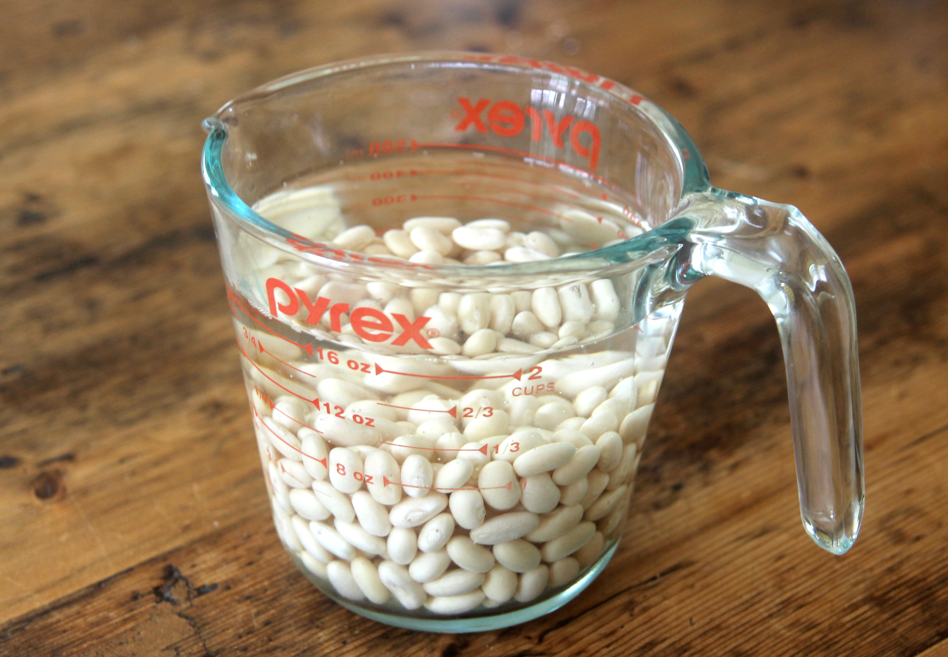 First, soak your bean of choice in cool water overnight.