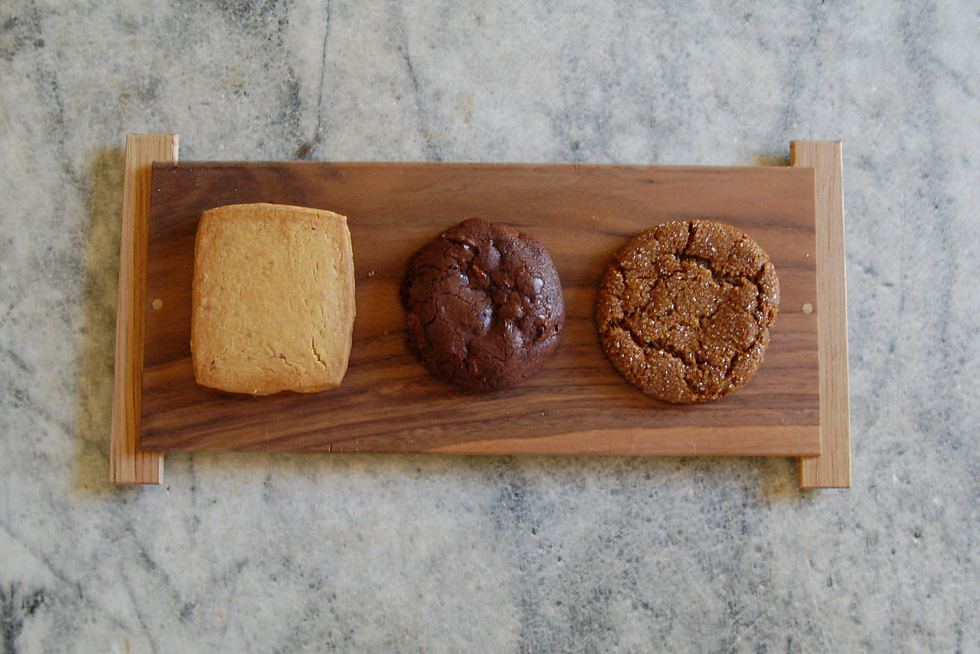 Cheese Board's Hazelnut Butter, Double Chocolate and Ginger cookies