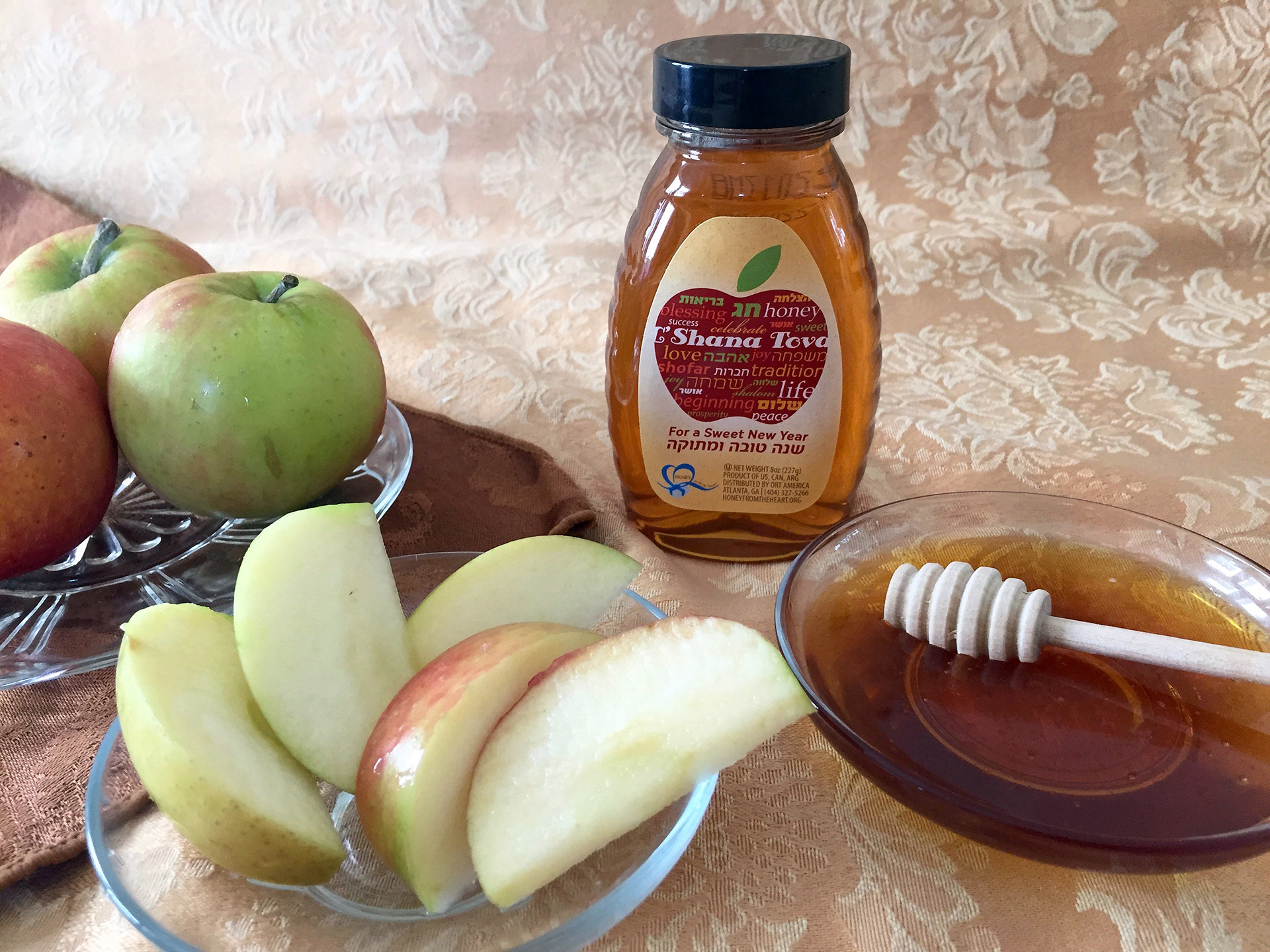 Dipping apple slices in honey is the traditional way to wish for a sweet year ahead.