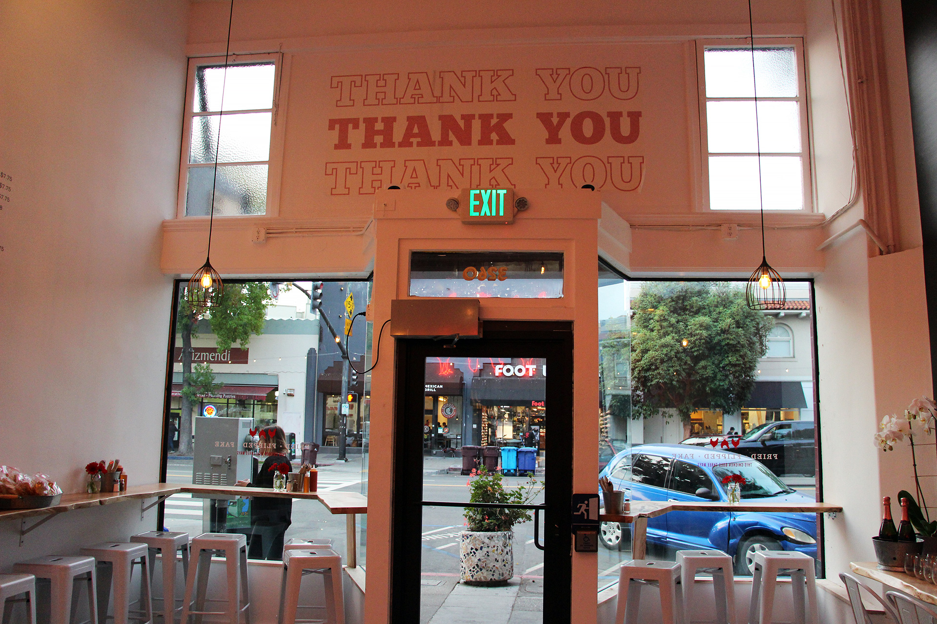 "Thank You" with view of Lakeshore Ave.