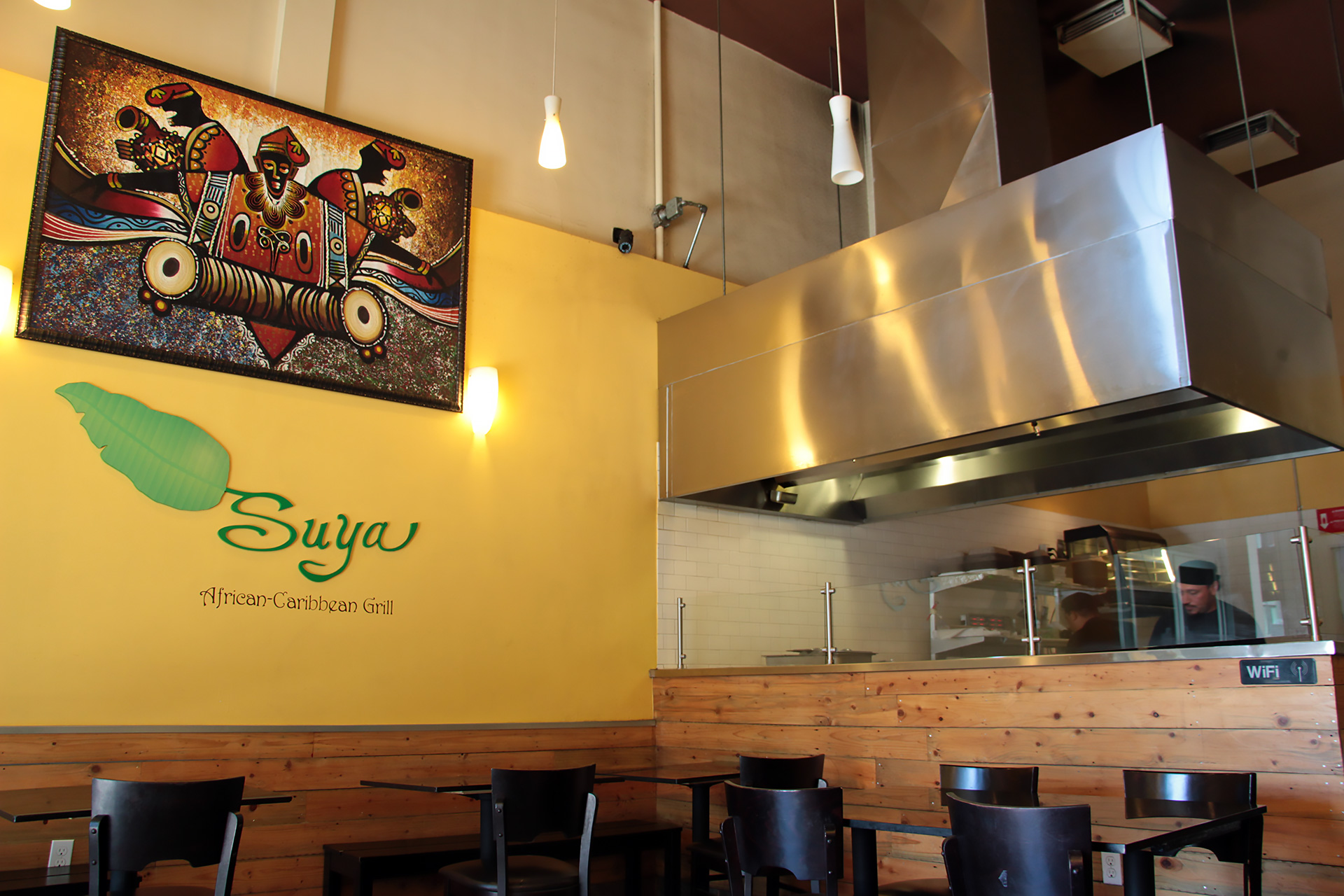 The interior space at Suya in Oakland.