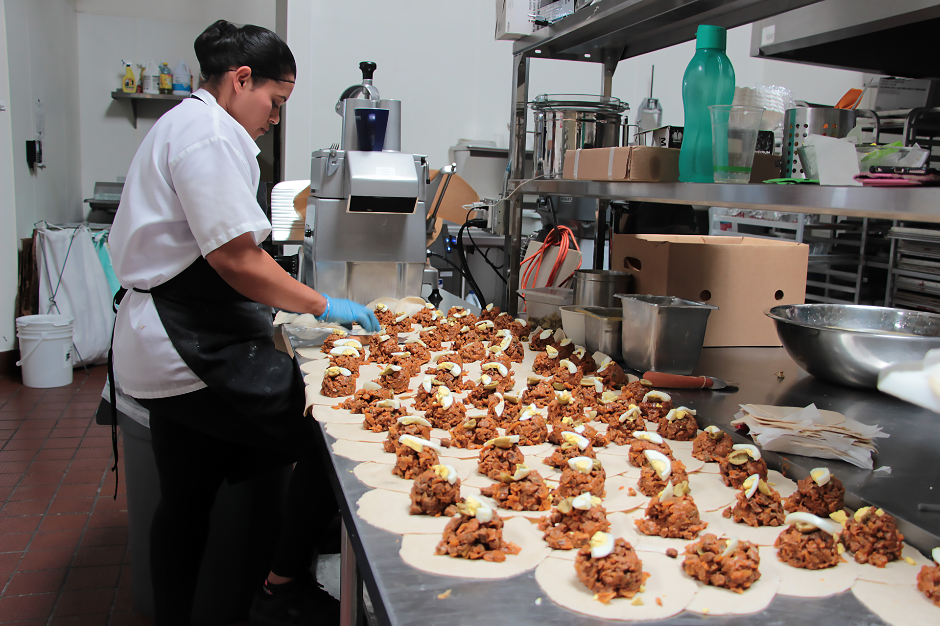 El Sur empanadas being made in the kitchen