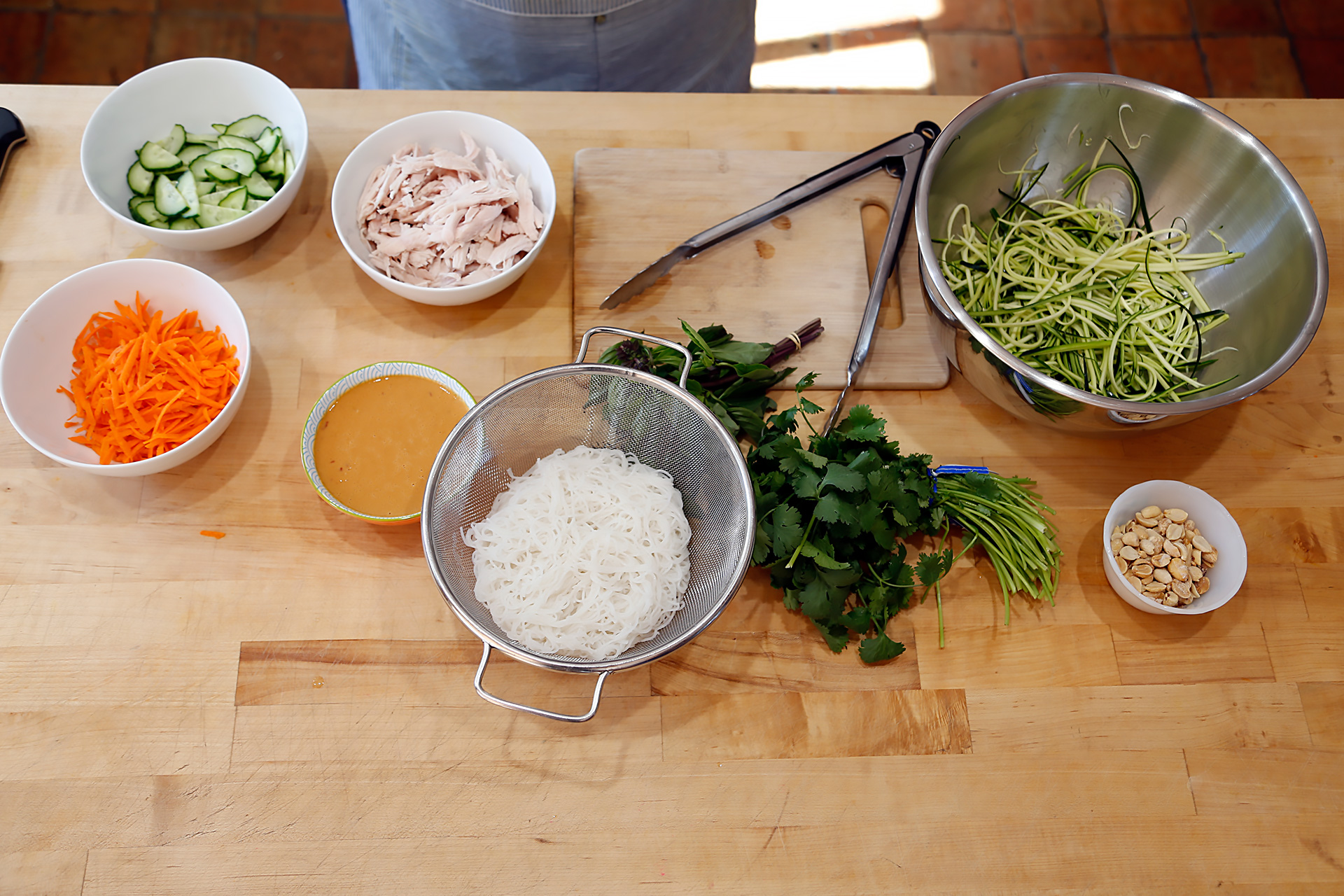 Asian-Style Noodle Salad ingredients.