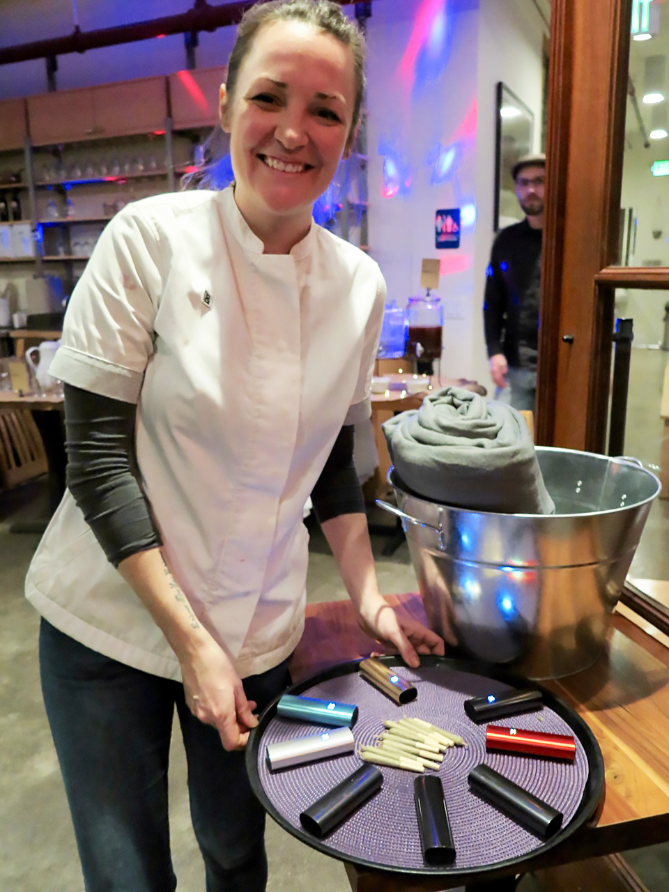 Chef Coreen Carroll, serving up a course of the wacky tobacky.