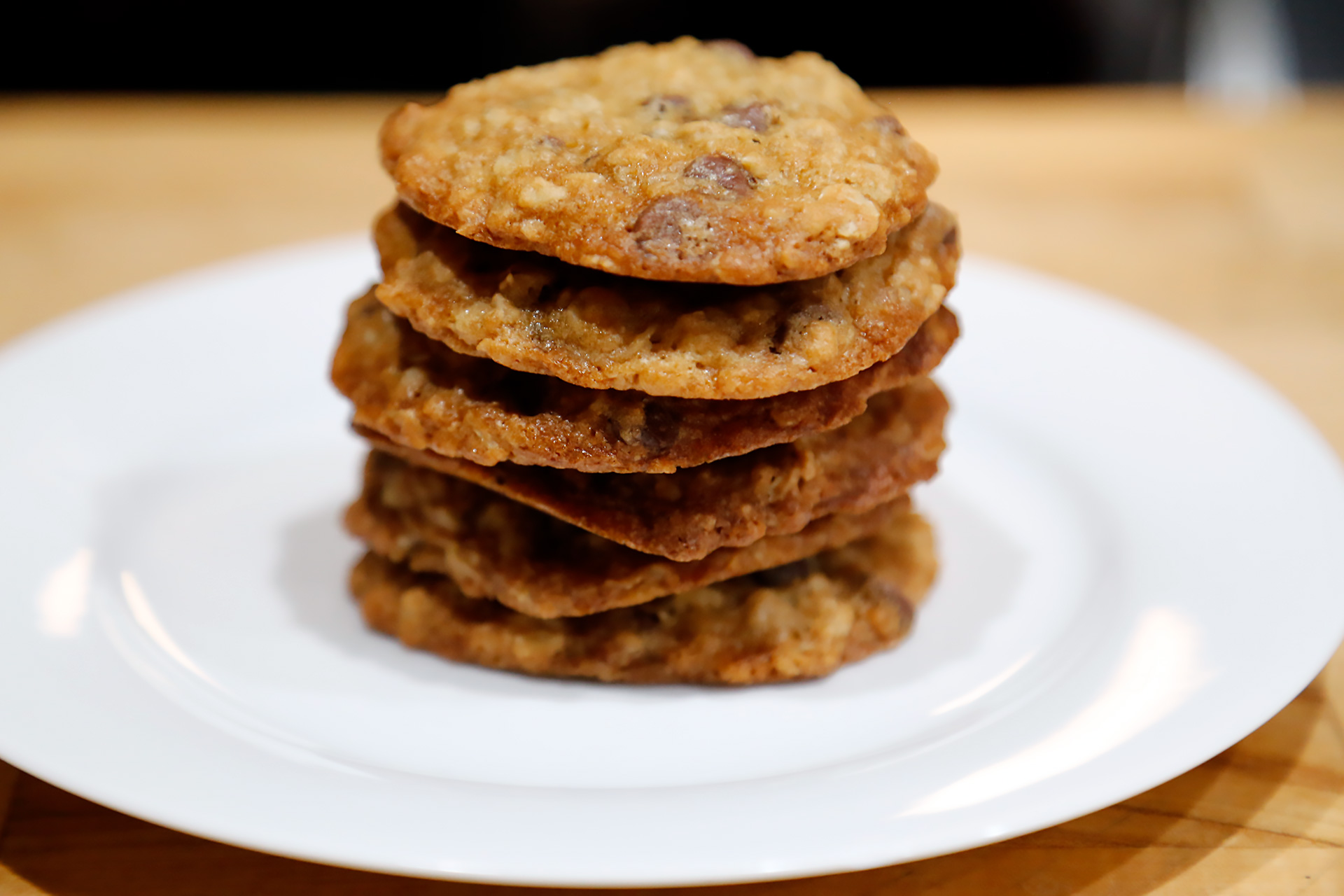 Serve the Oatmeal-Chocolate Chip Cookies