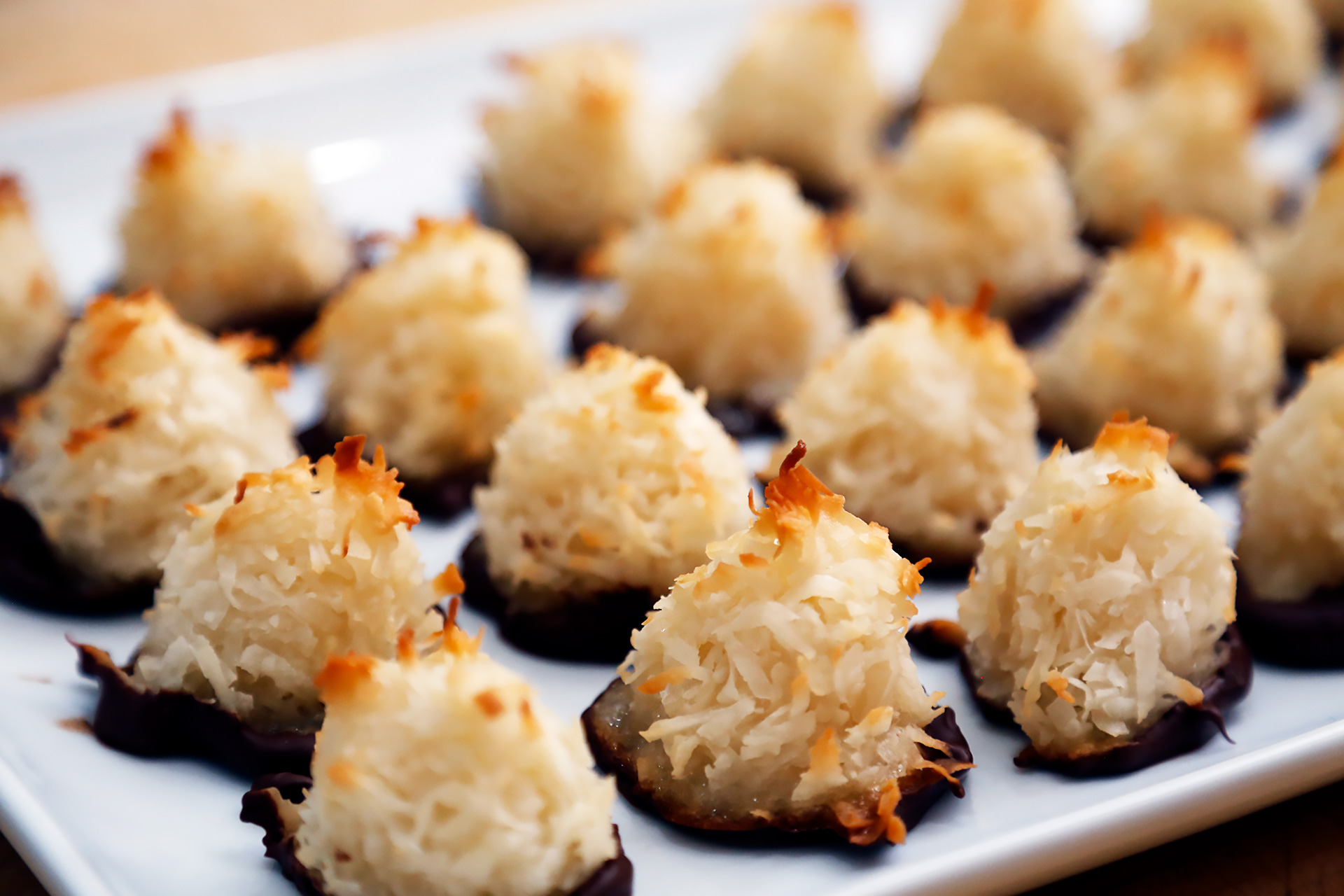  Chocolate-Dipped Coconut Macaroons