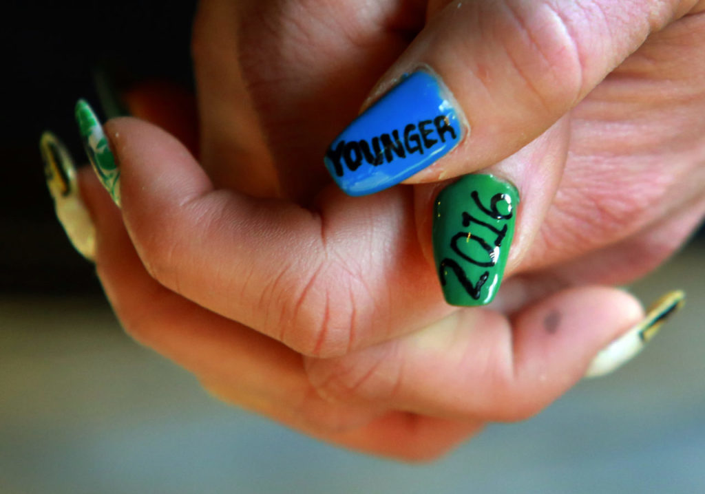 Waitress Alison Bellman painted her nails for the release of Pliny the Younger last year.