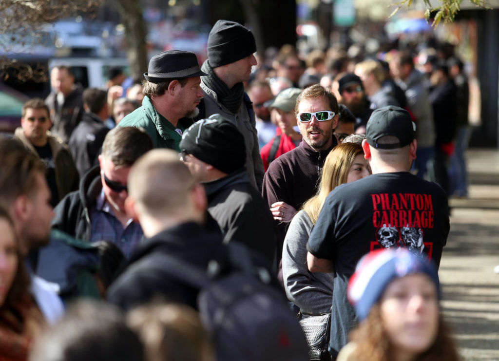 Beer lovers from around the world stood in line for their chance to taste Pliny the Younger at Russian River Brewing Company in 2017. 