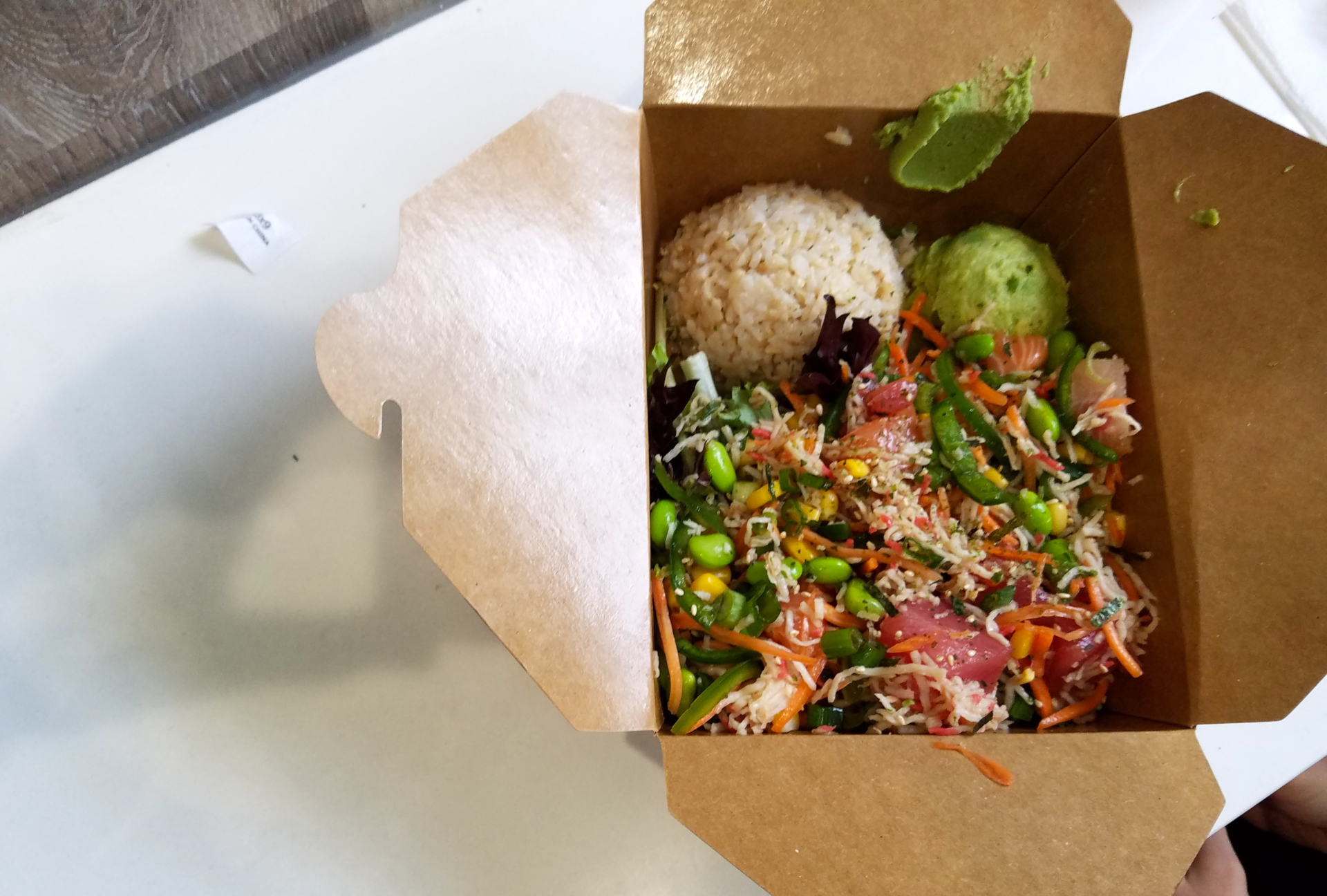 A make-your-own bowl at Our Poke Place.