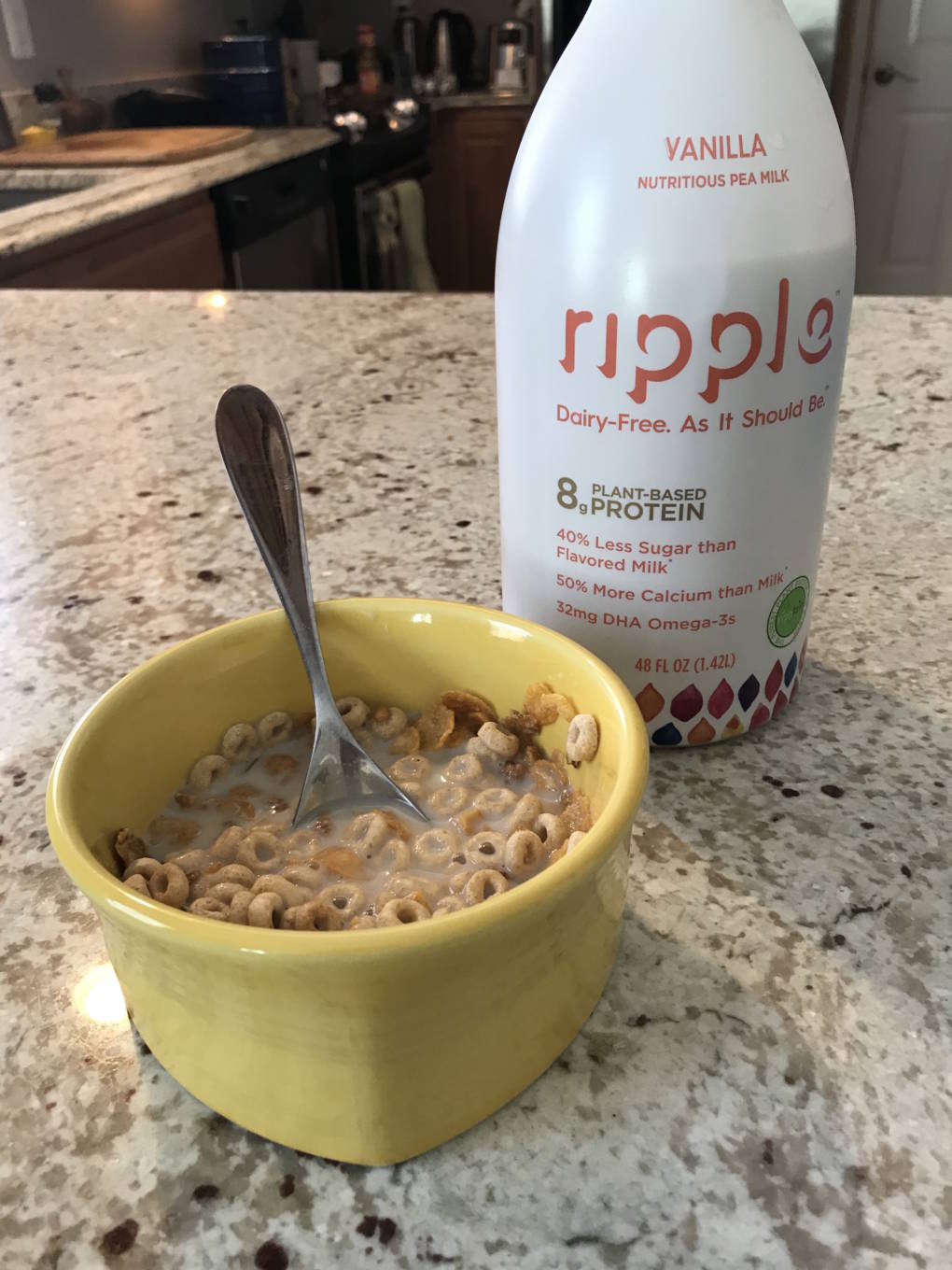 Ripple's pea-based milk contains 8 grams of protein per cup, the same amount as in a cup of cow's milk.
