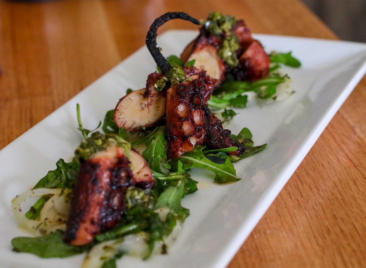 Grilled octopus at Perch and Plow restaurant in Santa Rosa.