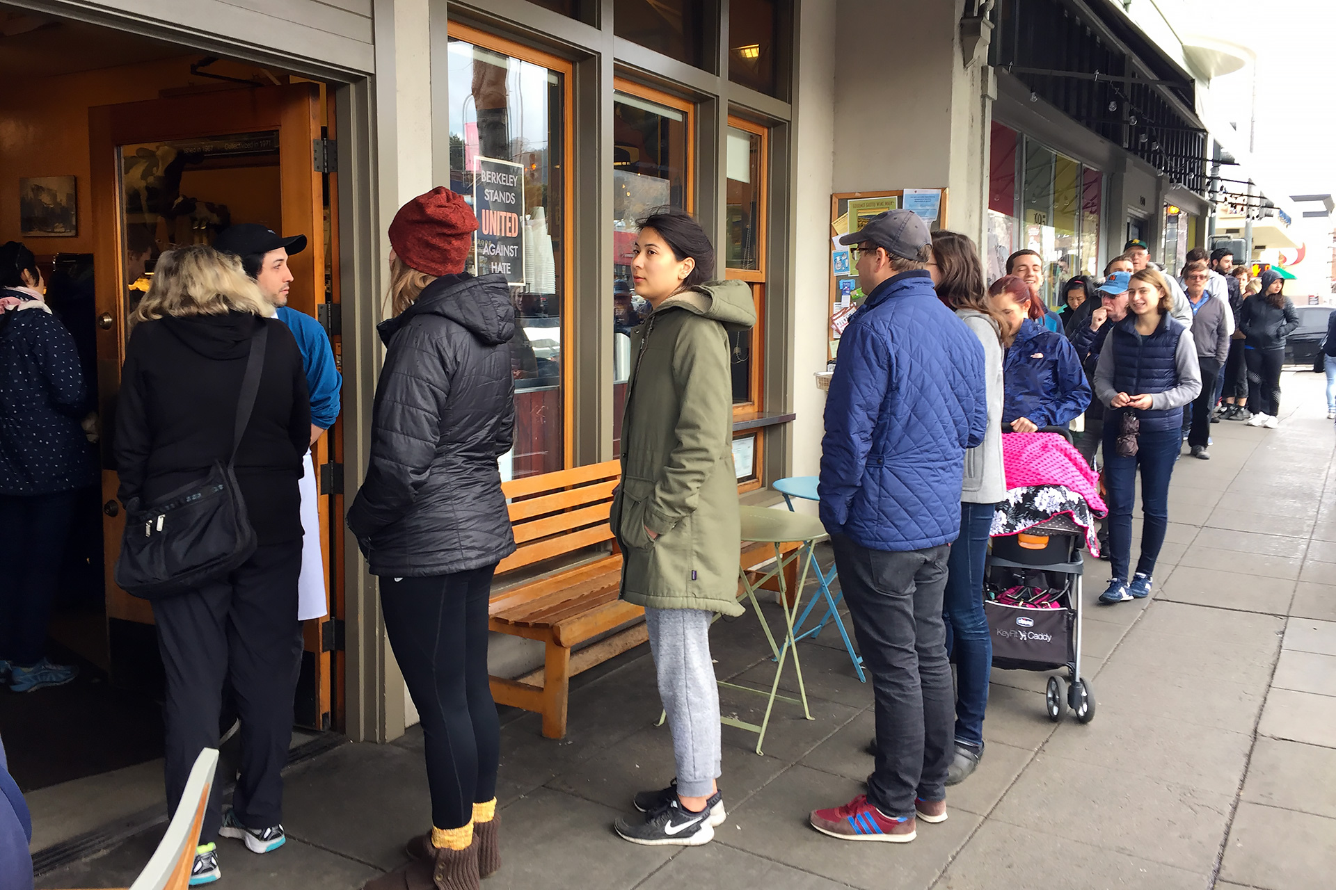 Saturday morning line outside the Cheeseboard