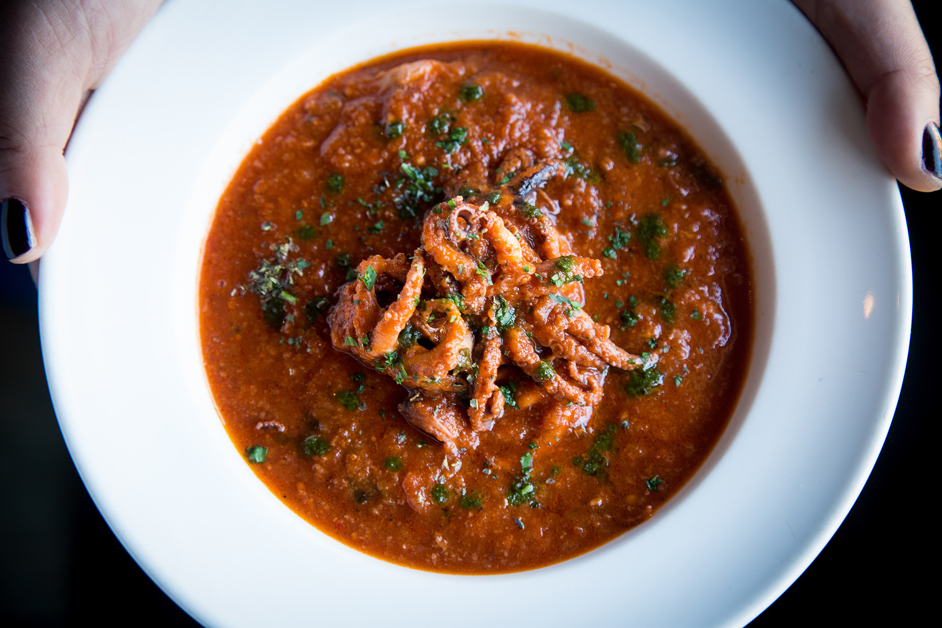 Prupisceddu in Umidu cun Tomatiga (Baby Octopus stew in a spicy Tomato Sauce)
