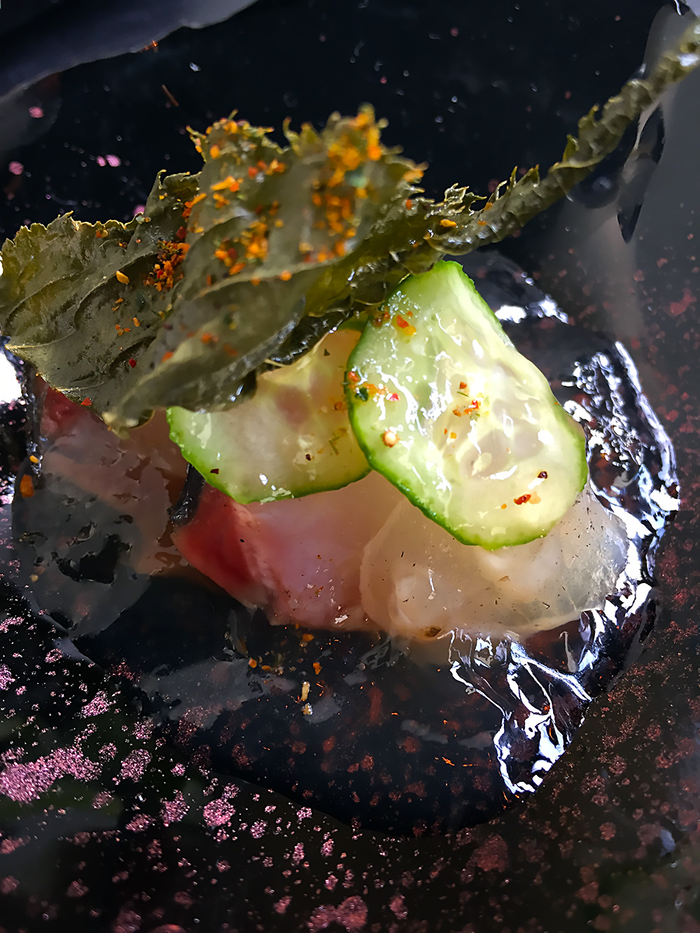Paired with ‘raw,’ some delicate sashimi
