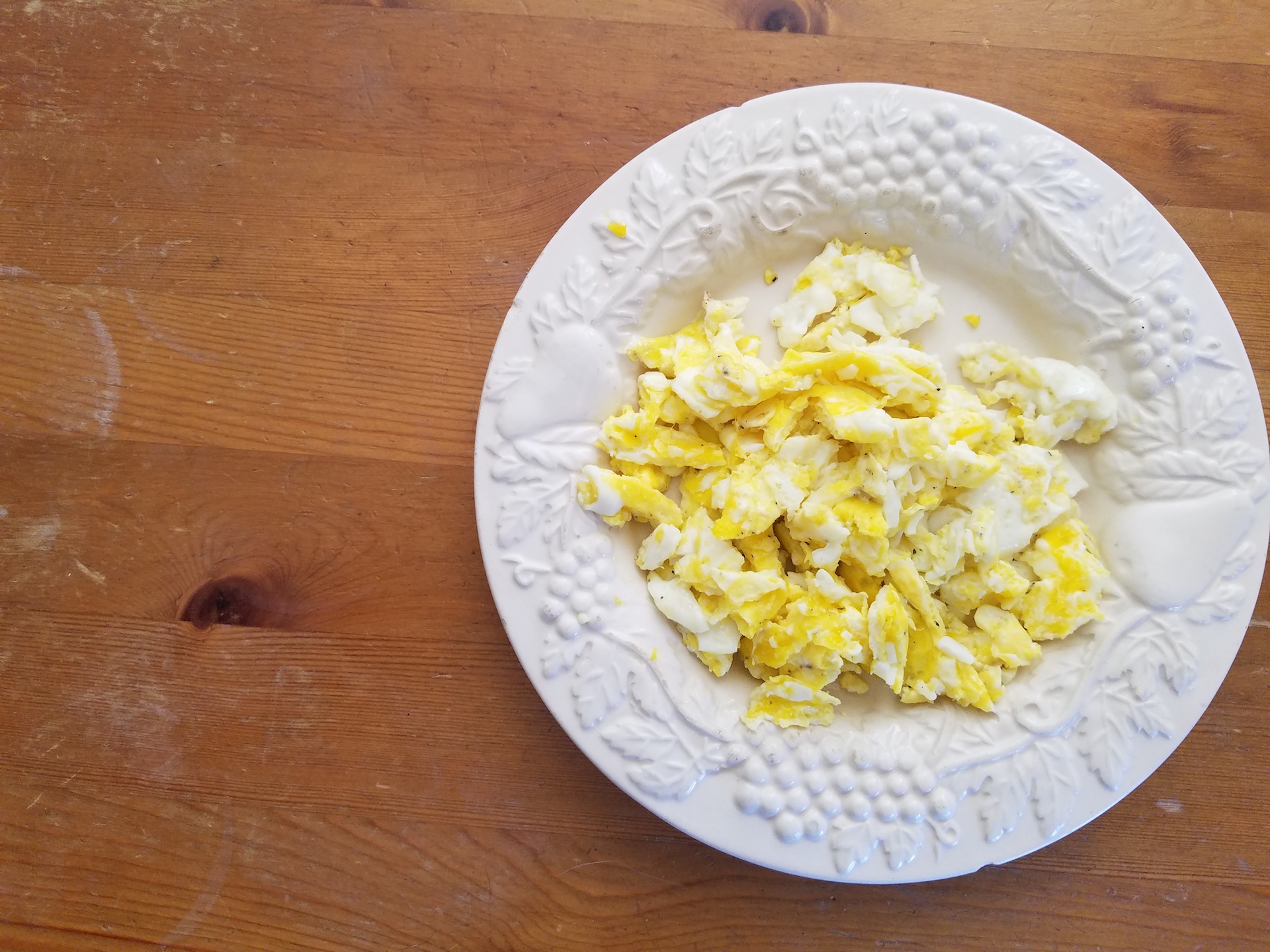 Scrambled eggs from Judy's Family Farm