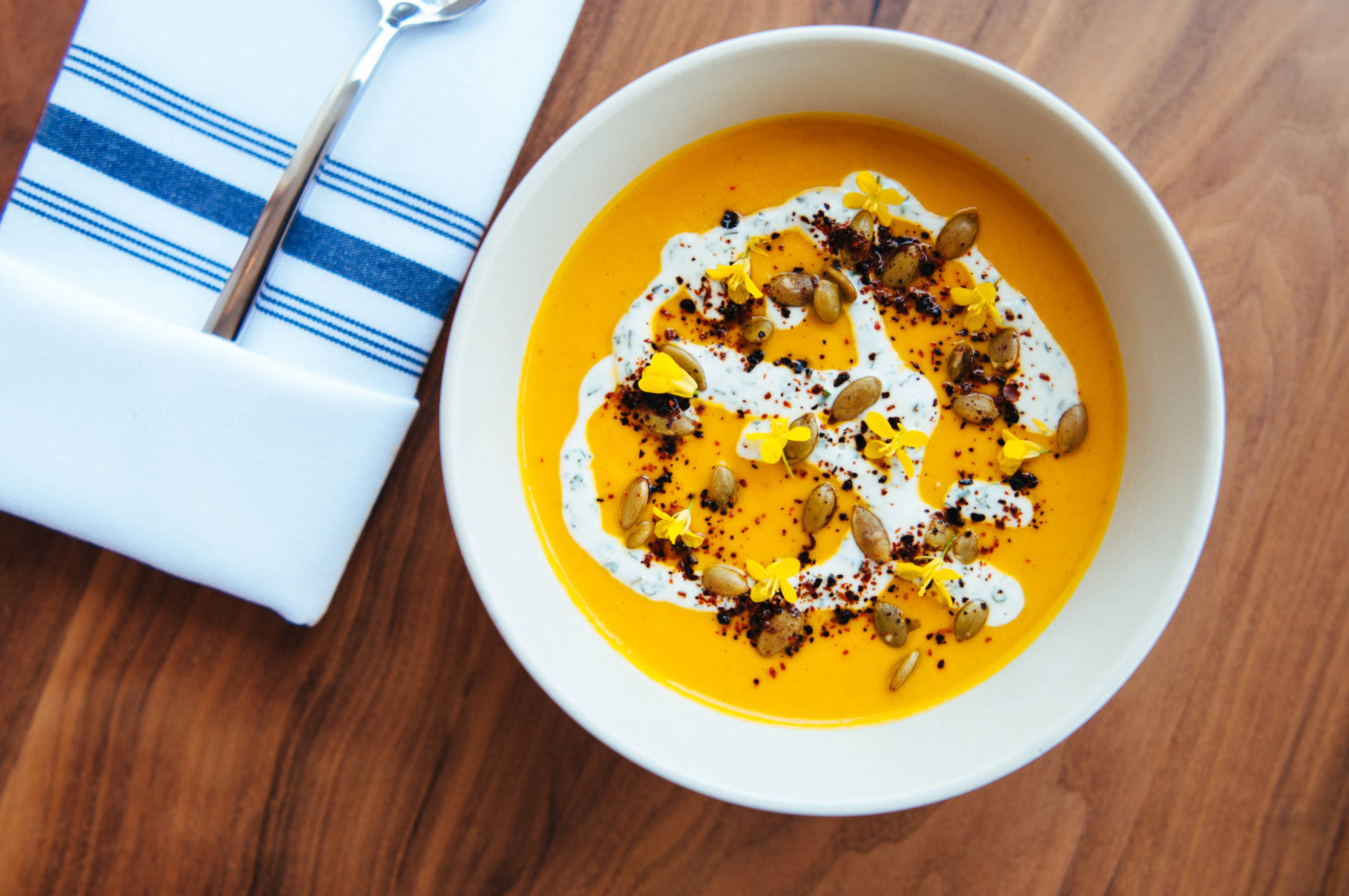 Berbere-spiced carrot soup at Pearl.