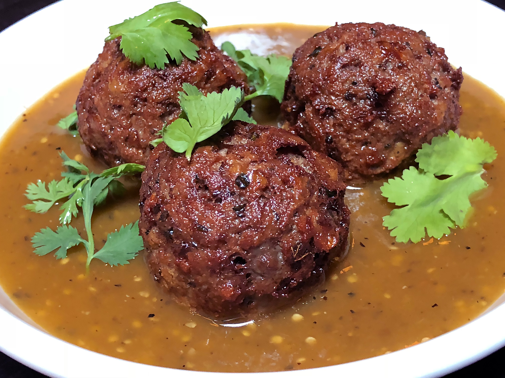 Meat-free Impossible meatball
