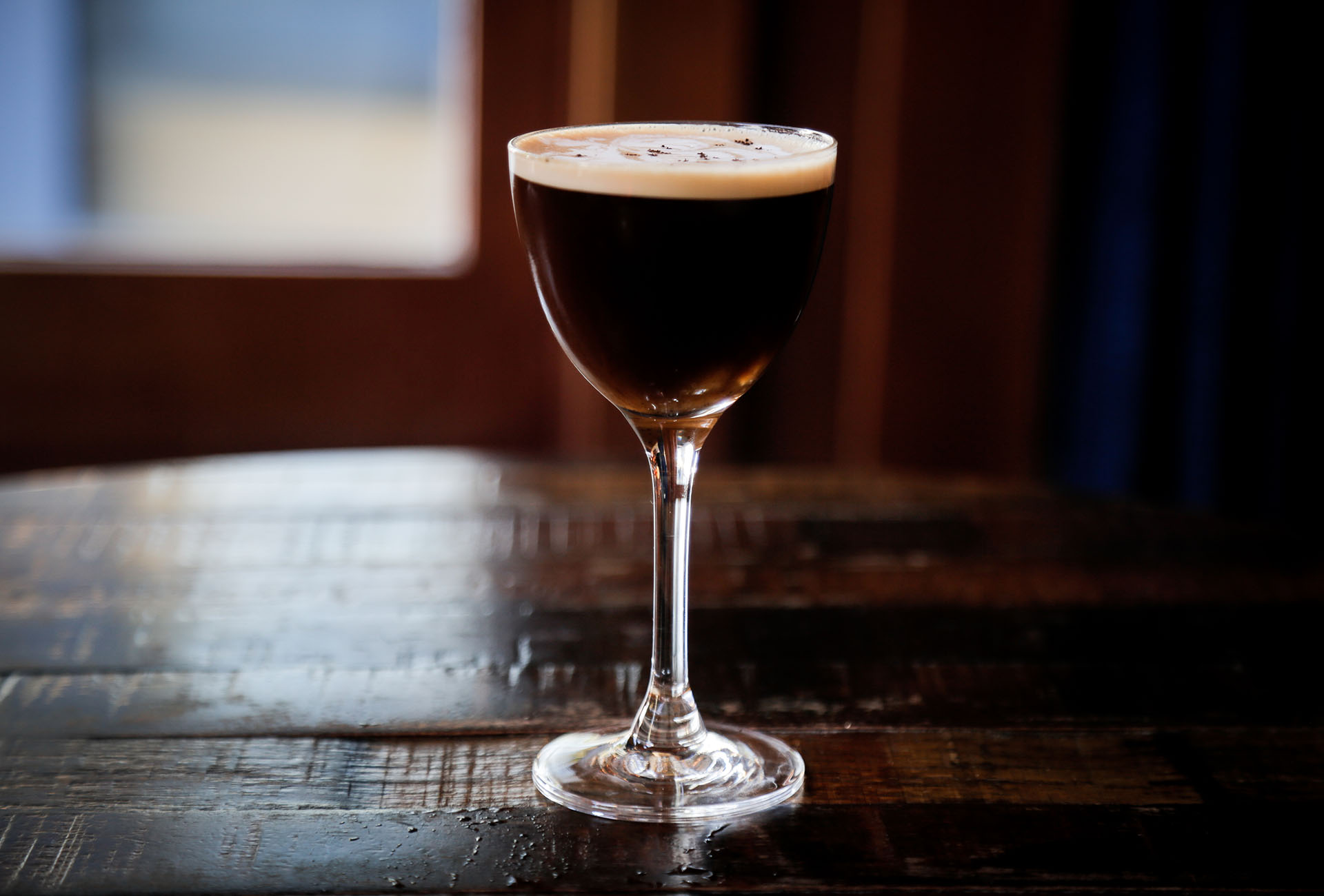 The Sylvester named for the famous singer and performer It's made with vodka, kahlua, vanilla, and espresso.