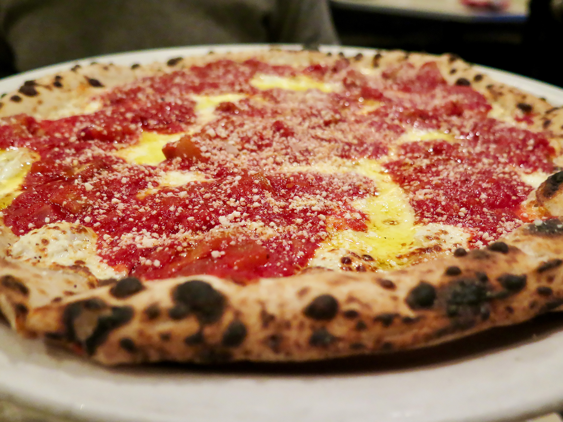 It’s time for amatriciana pizza. The saucy version at Tony’s Pizza Napoletana.