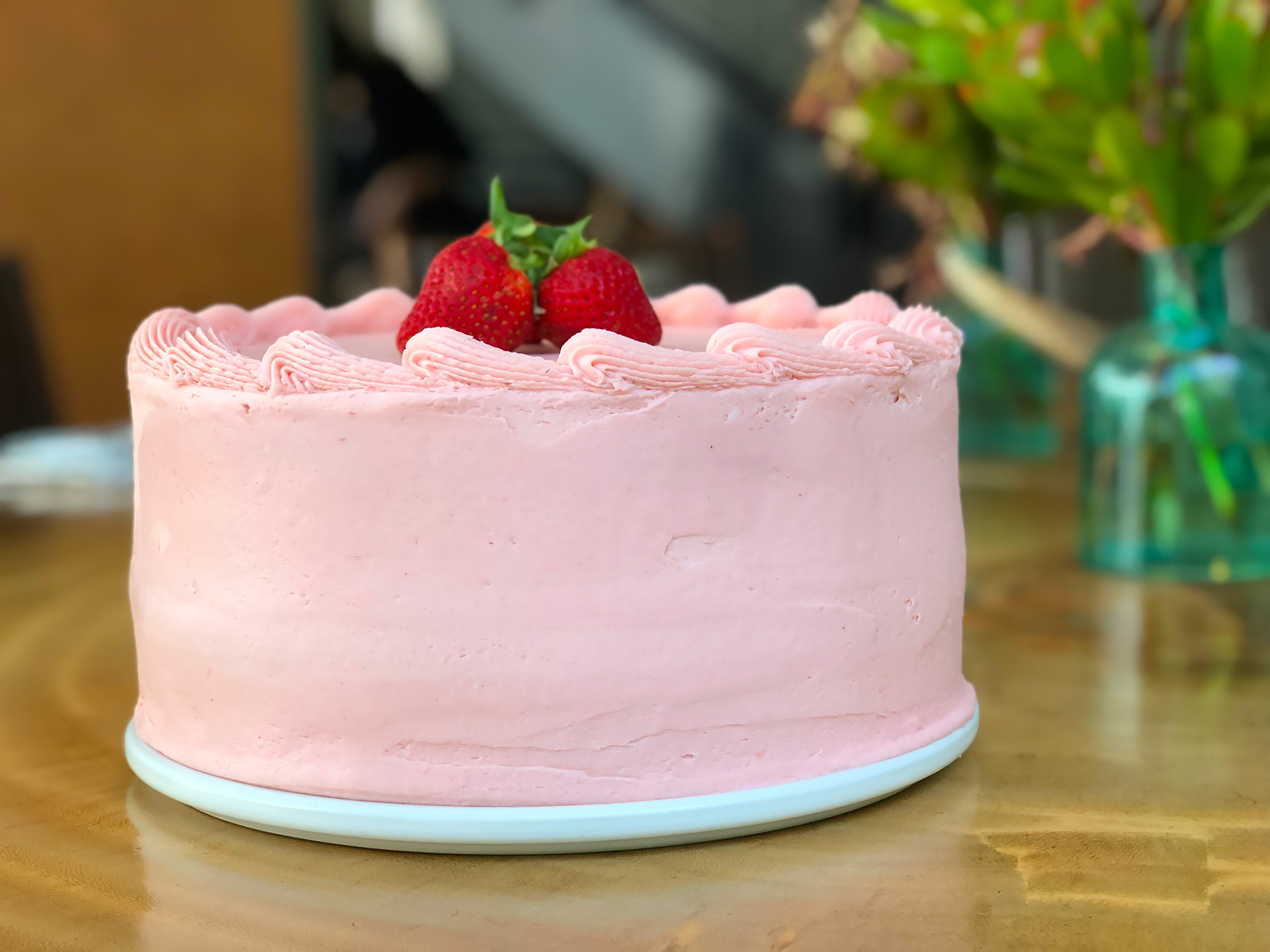 Enjoy the Strawberry Tall Cake at Bluestem Brasserie.
