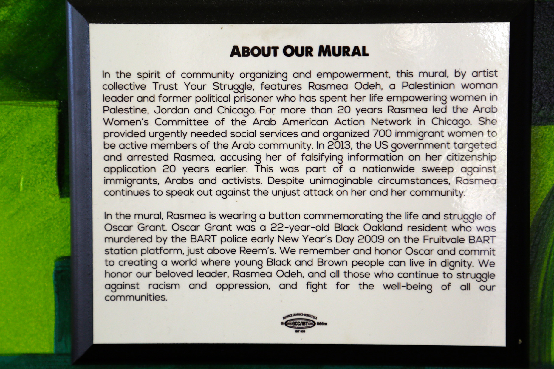 Statement about the mural.