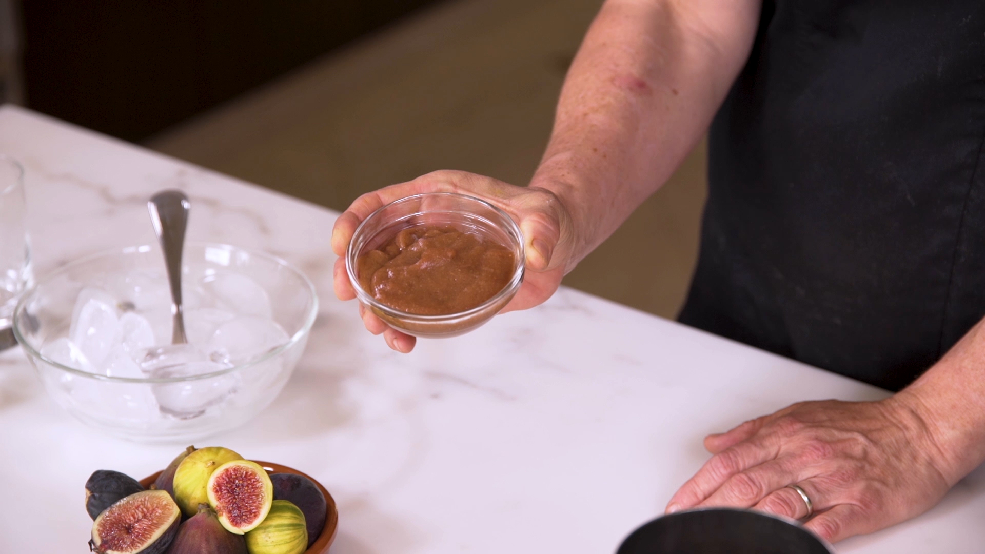 This fig puree can be prepared ahead of time and refrigerated until ready to use.