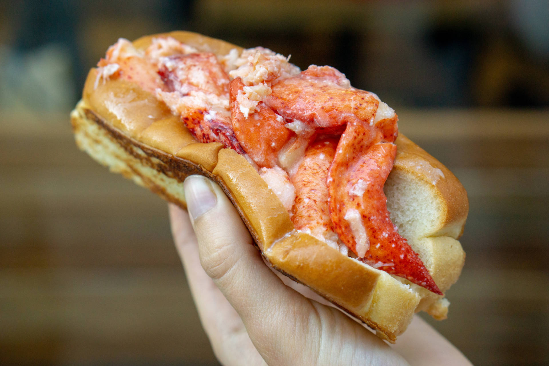A classic lobster roll from Luke's Lobster in San Francisco.