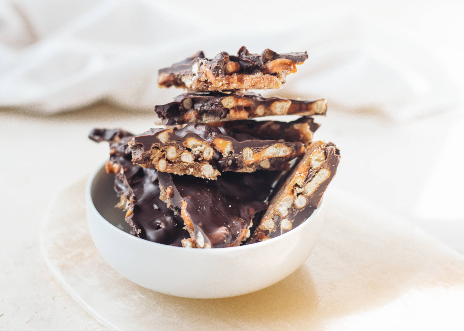Salted Caramel Pretzel Bark Infused with Cannabis.