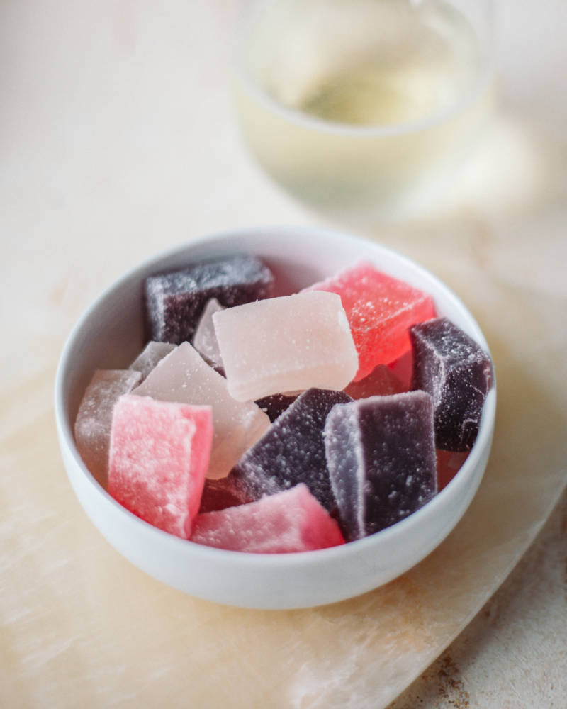 Bowl of wine gummies to share. 