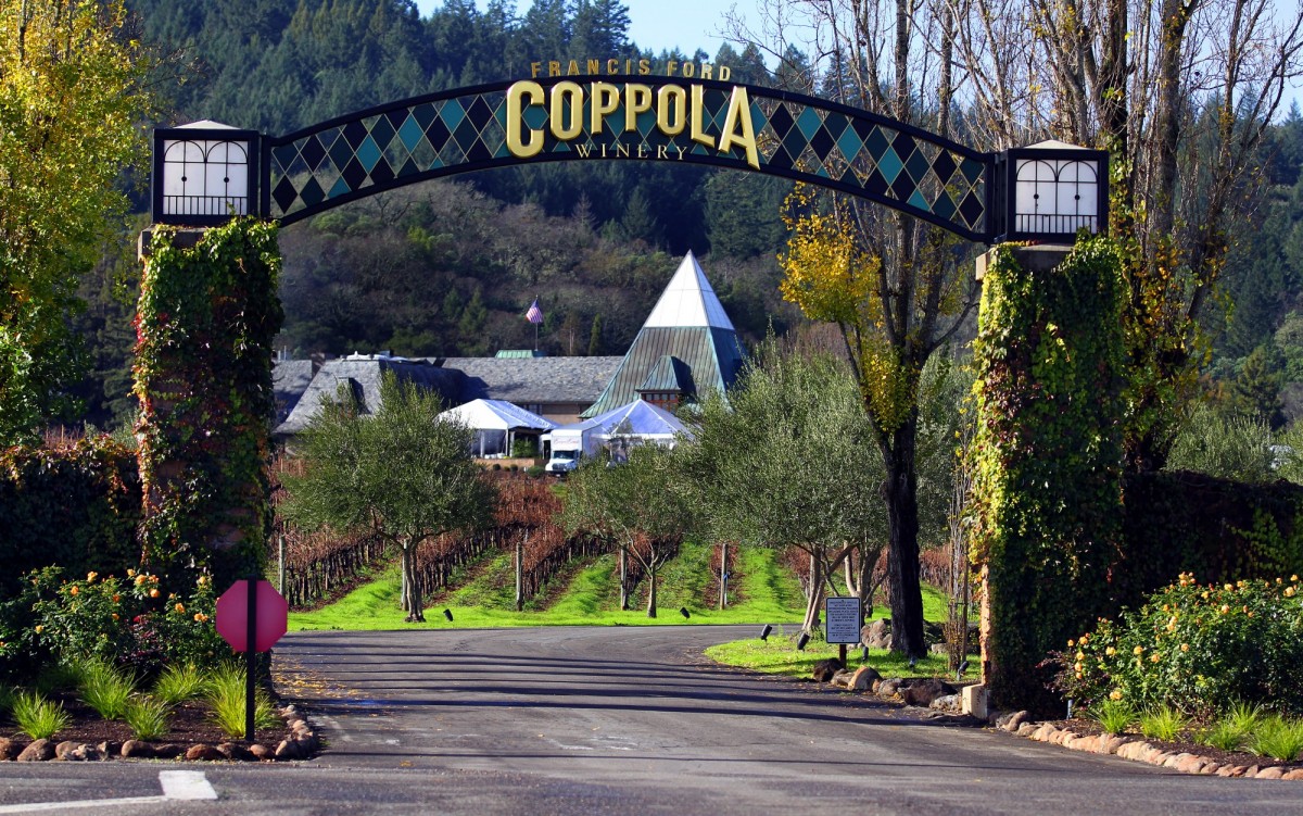 Francis Ford Coppola Winery entrance.