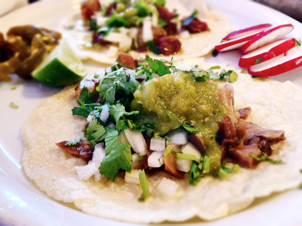 Lengua (tongue) and cabeza (head) tacos at La Texanita in Santa Rosa on 4/16. 