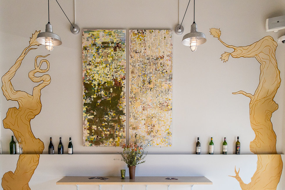 Gilded art by Twin Walls Mural Co. are already Ungrafted's signature photo op.