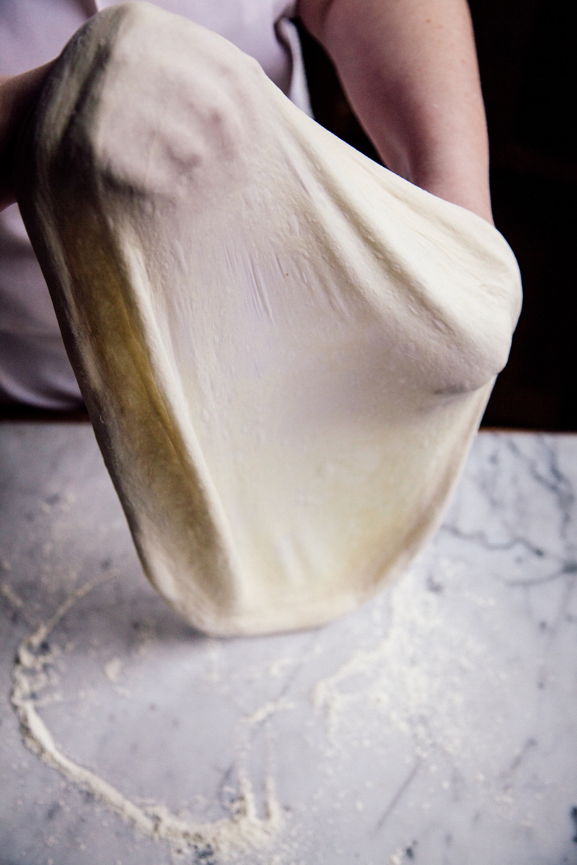 flour + water Pizzeria's dough is fermented over three days.