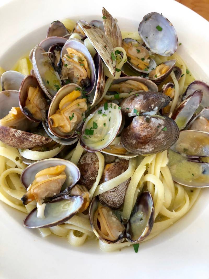Linguine and clams 'bagna cauda' at Tony's Seafood