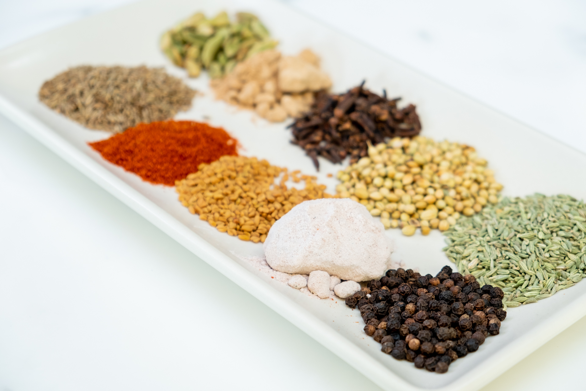 All of the ingredients for Chaat Masala